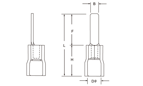 Blade Terminal Supplier_Blade terminal drawing