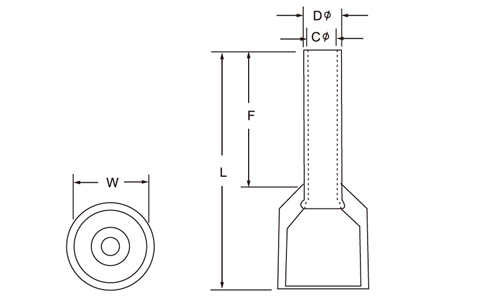 Insulated cord end terminal supplier_Insulated cord end terminal drawing